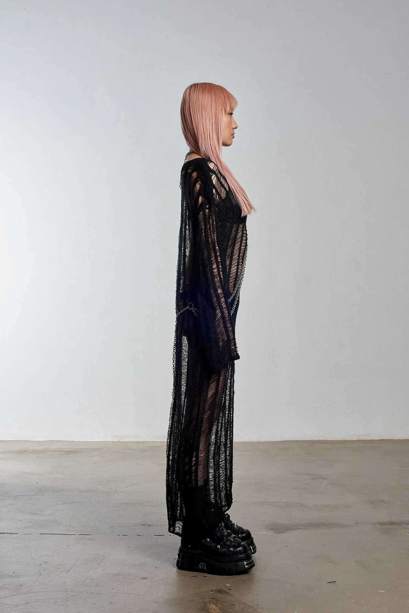 Armour Chain Harness Knit Maxi Dress