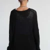Black Cross Ladder Knit Jumper