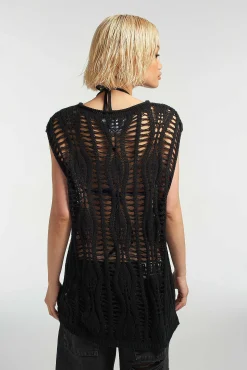 Blackout Open Knit Vest