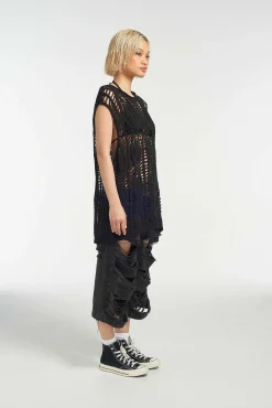 Blackout Open Knit Vest