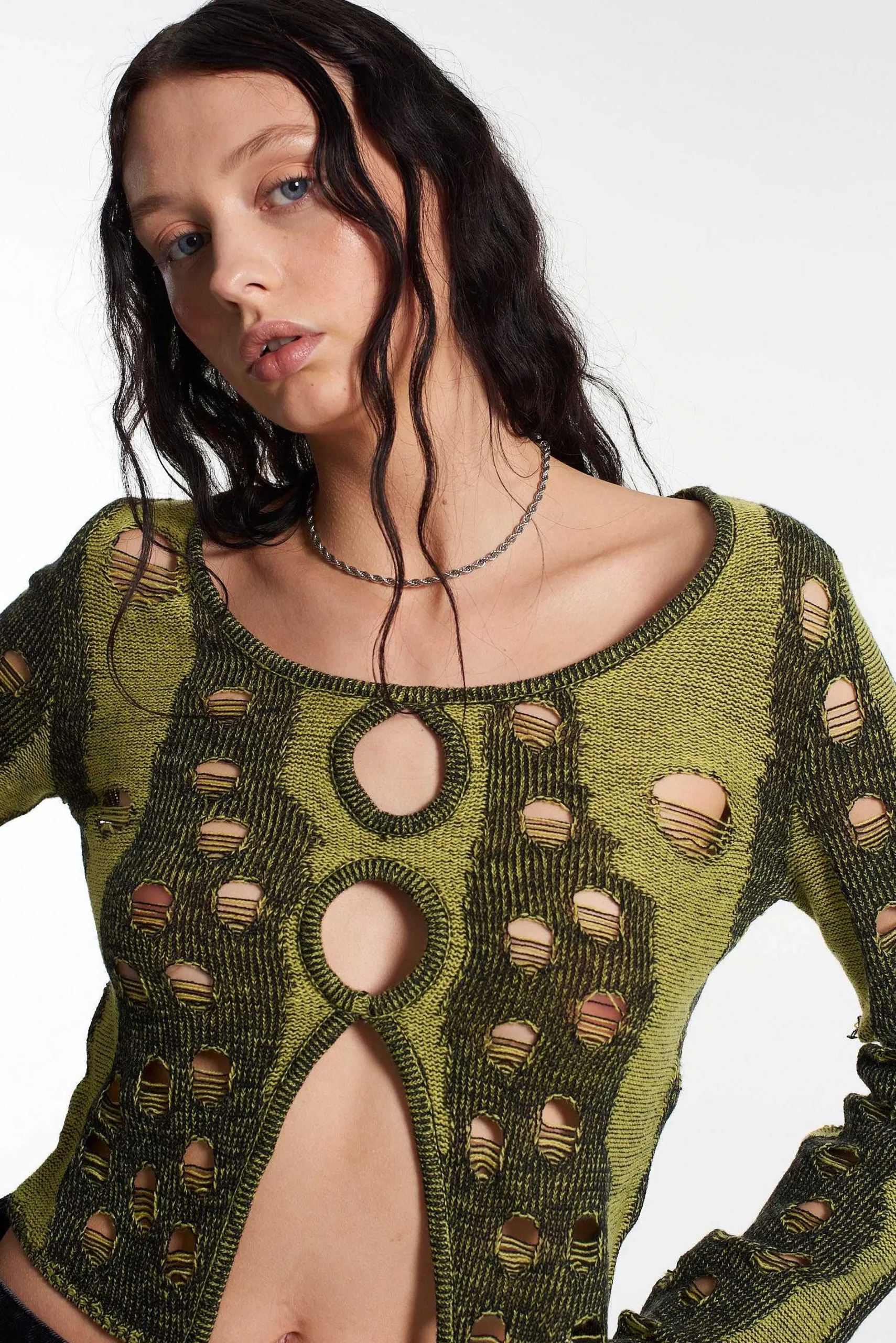 Bug Distressed Long Sleeve Top