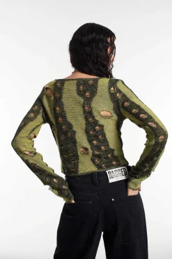 Bug Distressed Long Sleeve Top