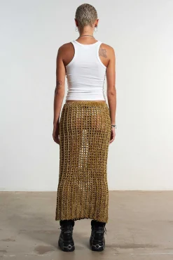 Cage Open Knit Maxi Skirt