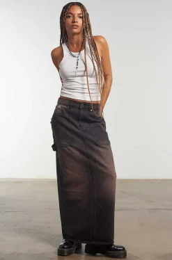 Carpenter Maxi Skirt Brown Wash
