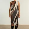Crafted Patchwork Knit Midi Dress
