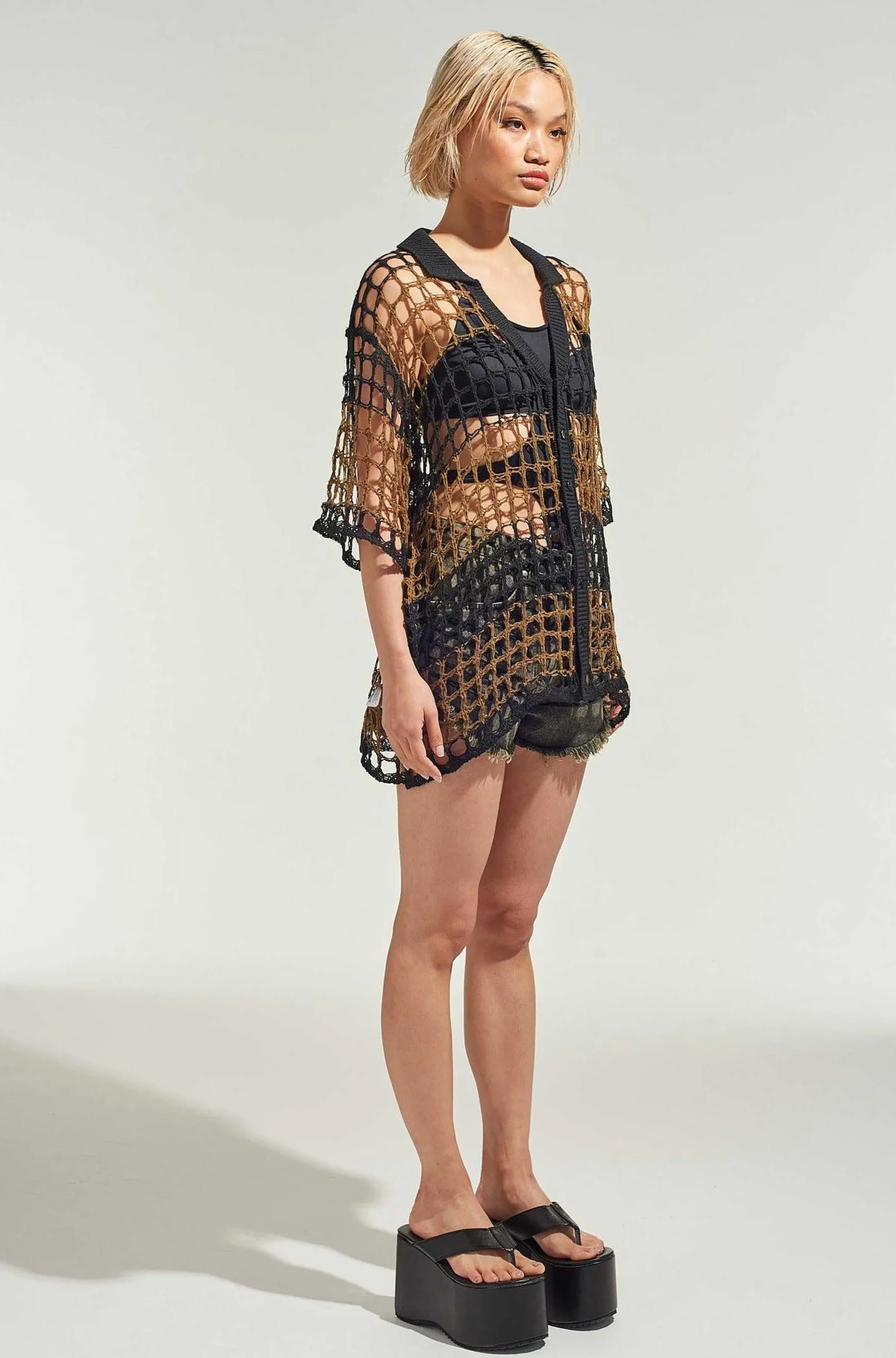 Darkness Open Knit Shirt