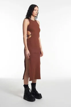 Darkside Vest Dress Brown