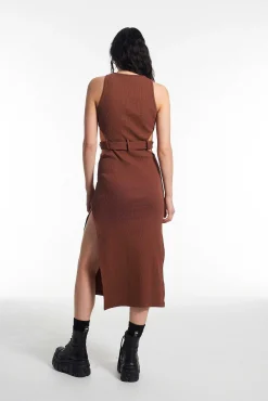 Darkside Vest Dress Brown