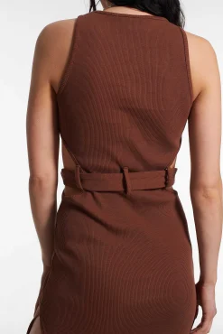 Darkside Vest Dress Brown