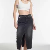 Denim Midi Skirt Black