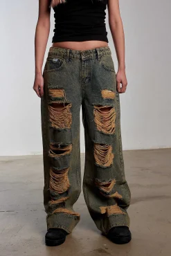 Dirty Wash Shredded Release Jean