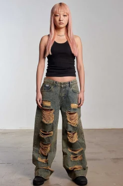 Dirty Wash Shredded Release Jean