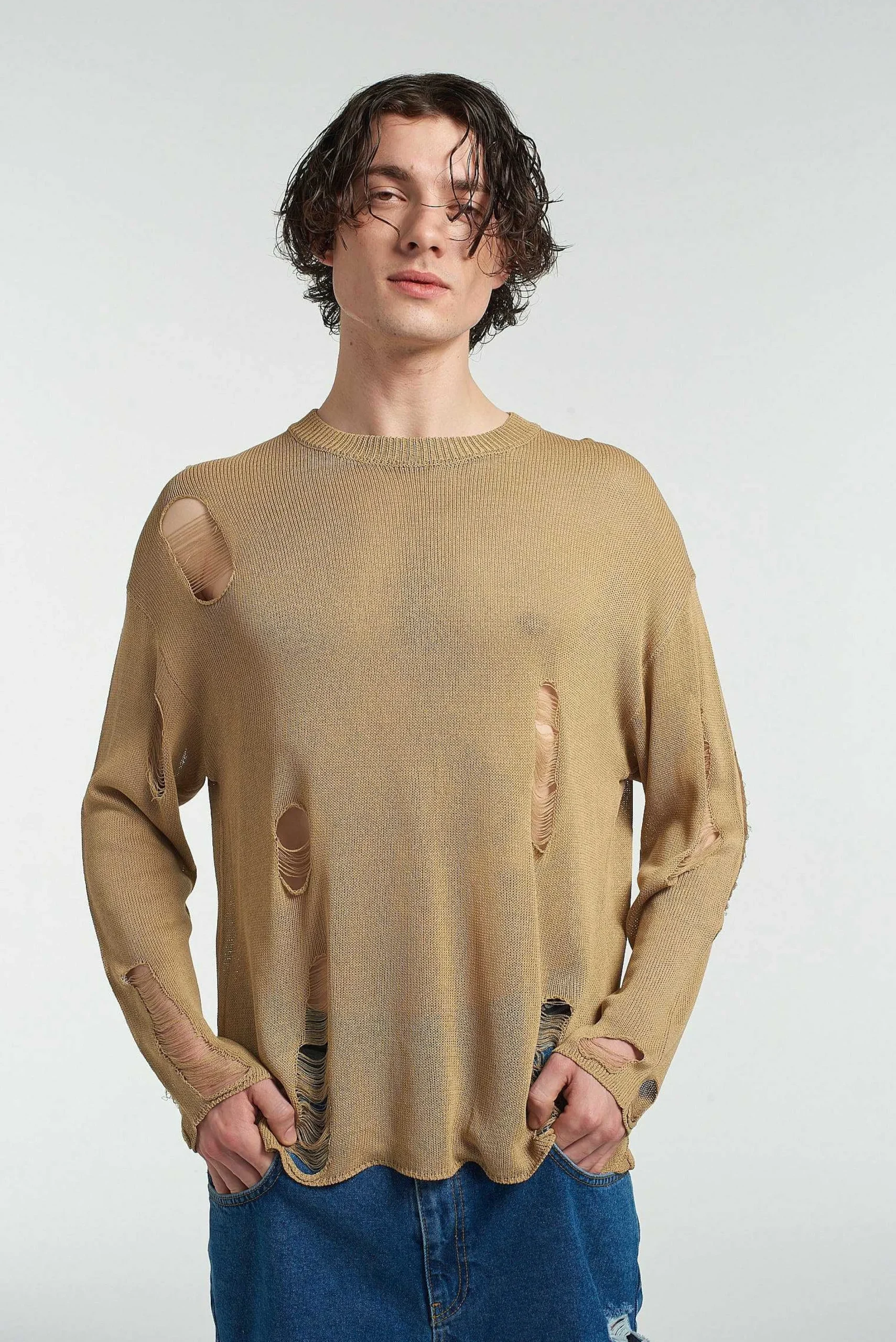 Drifter Distressed Open Knit Jumper