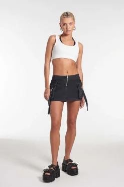Force Combat Mini Skirt Charcoal