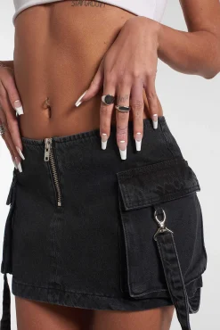 Force Combat Mini Skirt Charcoal