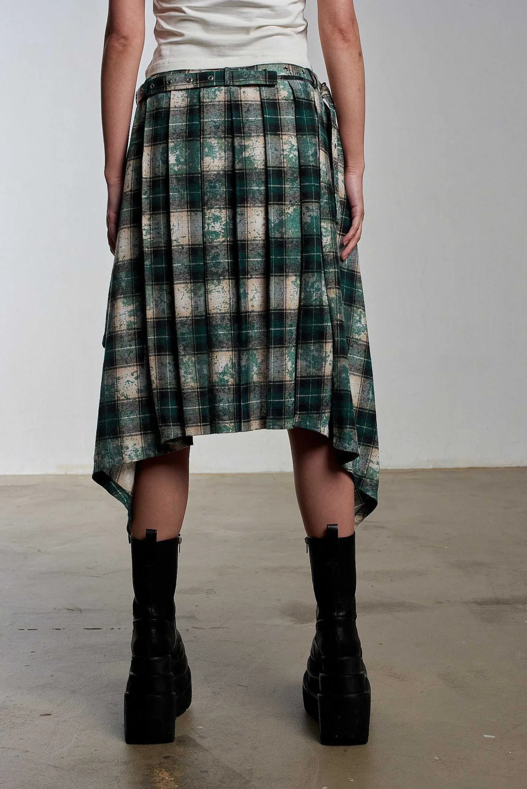 Lore Pleated Tartan Skirt