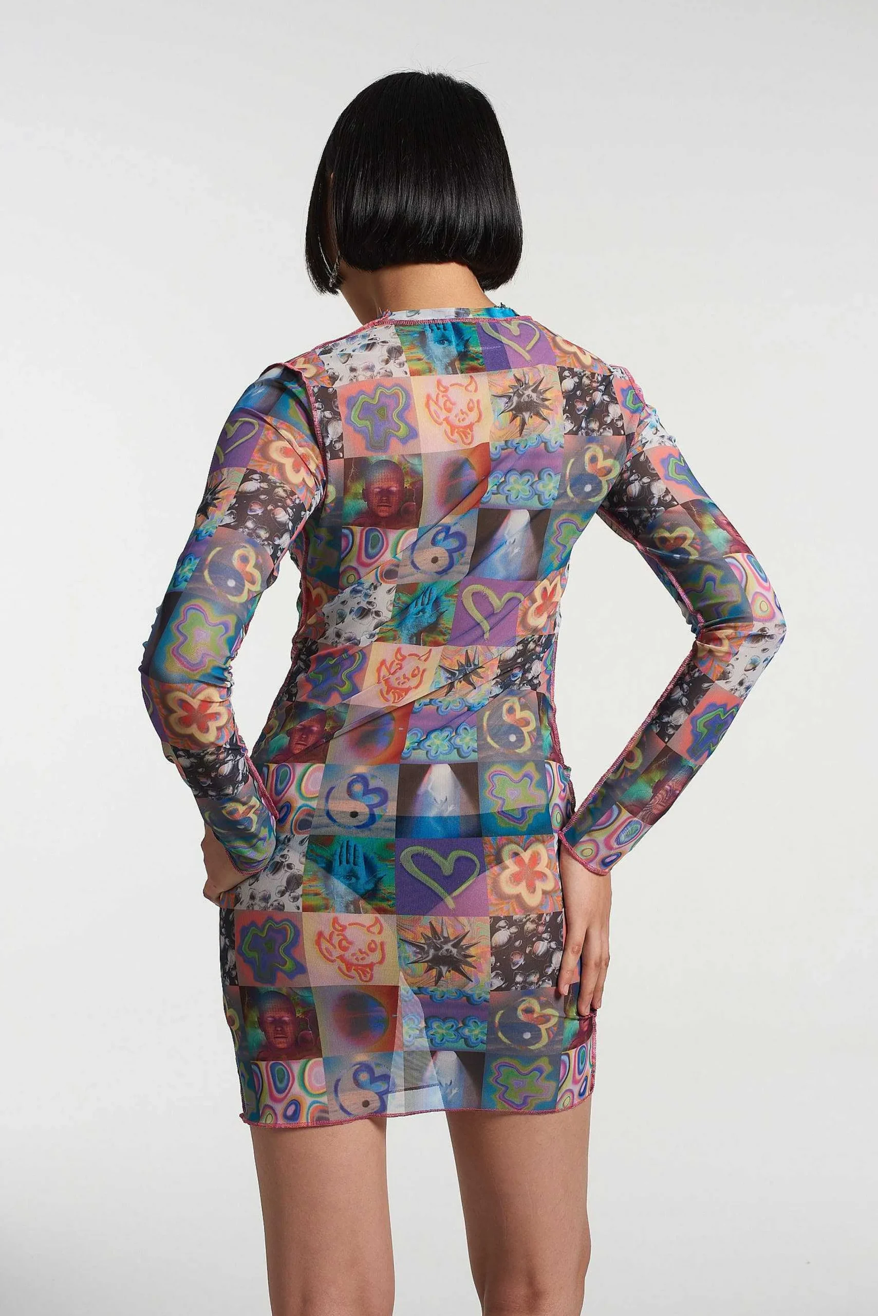 Memories Mesh Long Sleeve Dress