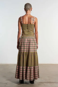 Mix Check Corset Top