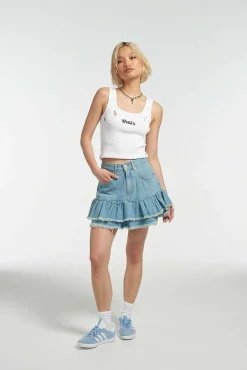 Morticia Mini Skirt Blue