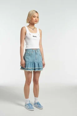 Morticia Mini Skirt Blue