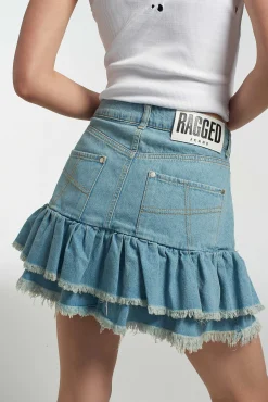 Morticia Mini Skirt Blue