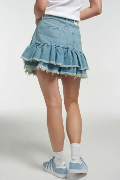 Morticia Mini Skirt Blue