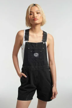 Ragged Black Dungaree Shorts