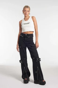 Ragged White Ribbed Vest Top