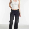 Relaxed Straight Leg Jean Black