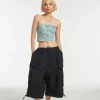Roxy Denim Corset Top Blue