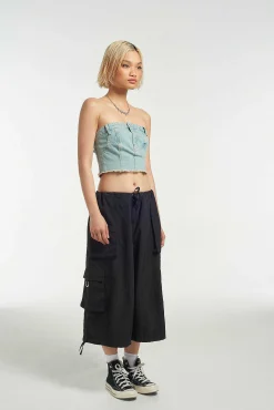 Roxy Denim Corset Top Blue