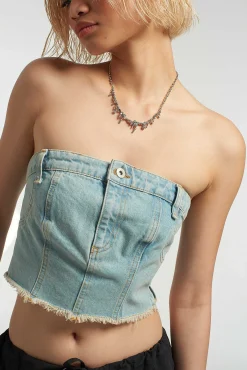 Roxy Denim Corset Top Blue