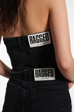 Roxy Denim Corset Top Charcoal