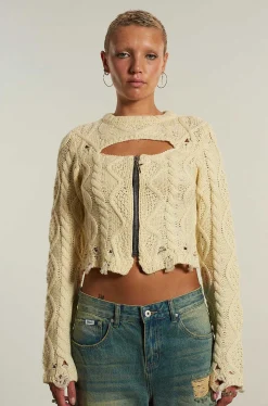 Saint Zip Cable Knit