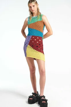Scavenger Patchwork Knit Mini Dress