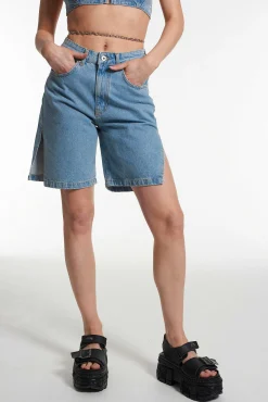Side Split Short - Blue