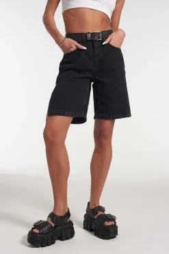 Side Split Short - Charcoal