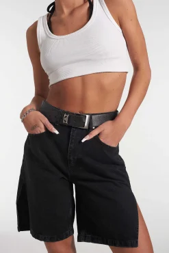 Side Split Short - Charcoal