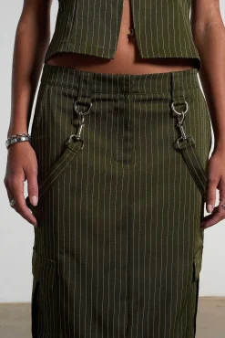 Villain Pinstripe Maxi Skirt