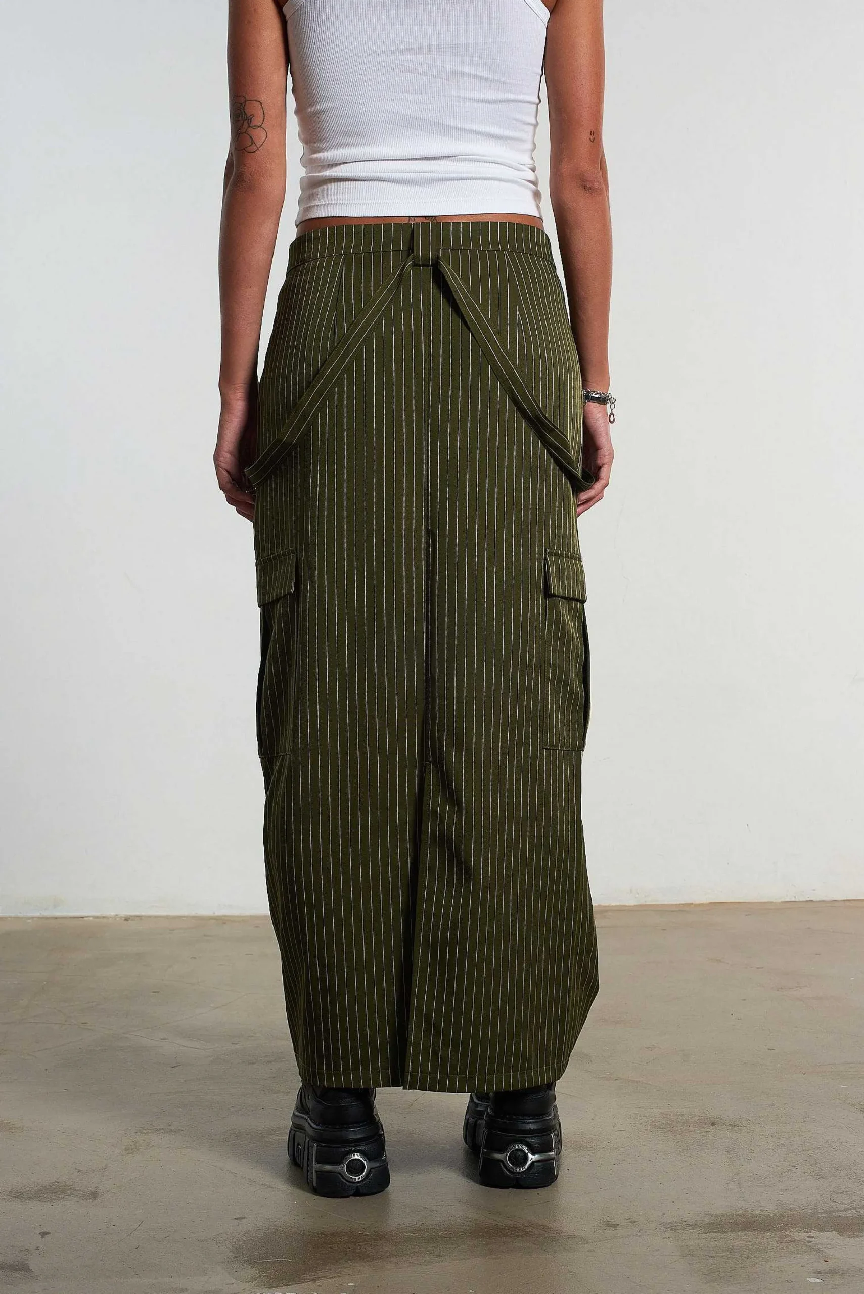 Villain Pinstripe Maxi Skirt