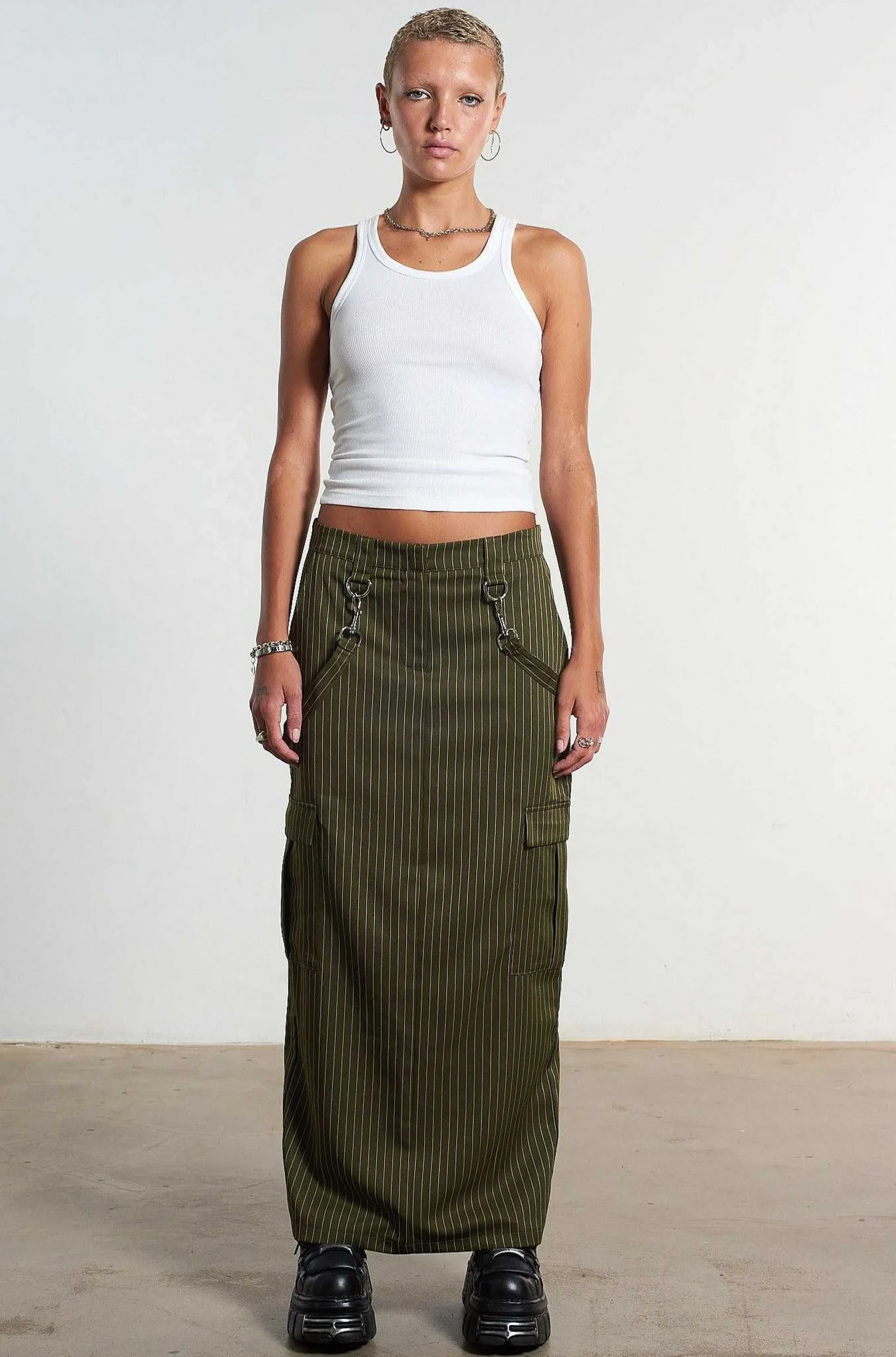 Villain Pinstripe Maxi Skirt