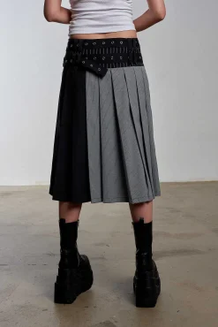 Warrior Pleated Midi Skirt