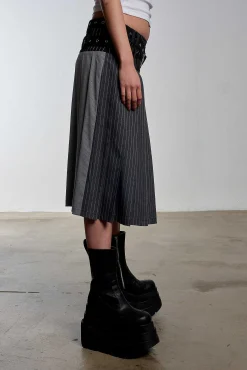 Warrior Pleated Midi Skirt