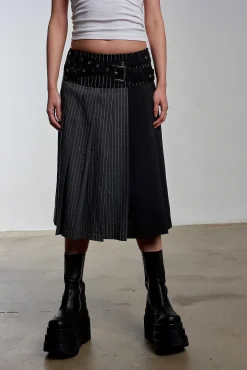 Warrior Pleated Midi Skirt